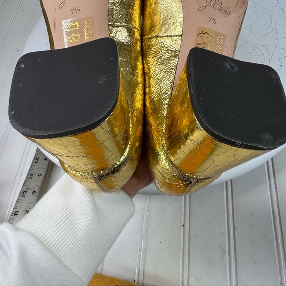 J. Crew Celia gold stack heel pumps - Picture 13 of 13